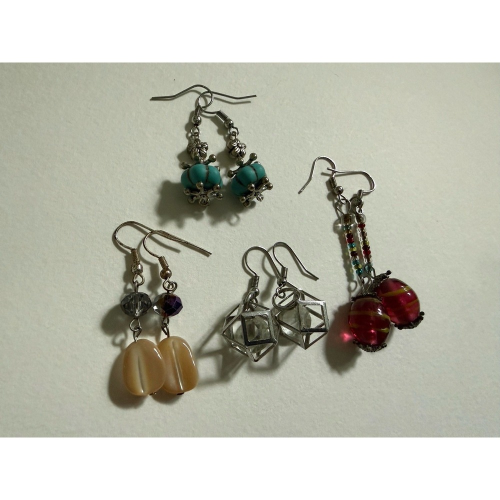 Lot Of 4 Sets Boho‎ Style dangle pierced earrings jewelry